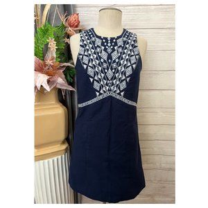 A1-- NWT blue SHOSHANNA white embroidered women's sleeveless short dress 2 $385